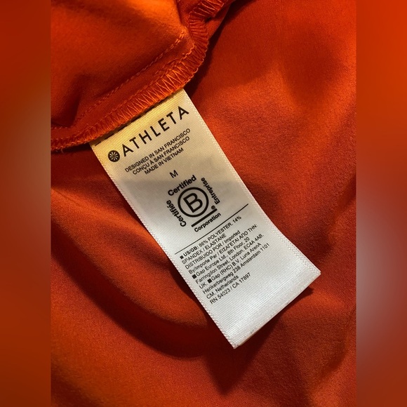 ATHLETA SAVANNAH Strap Mini Dress M Orange V-Neck Sleeveless Drawstring - Picture 7 of 7